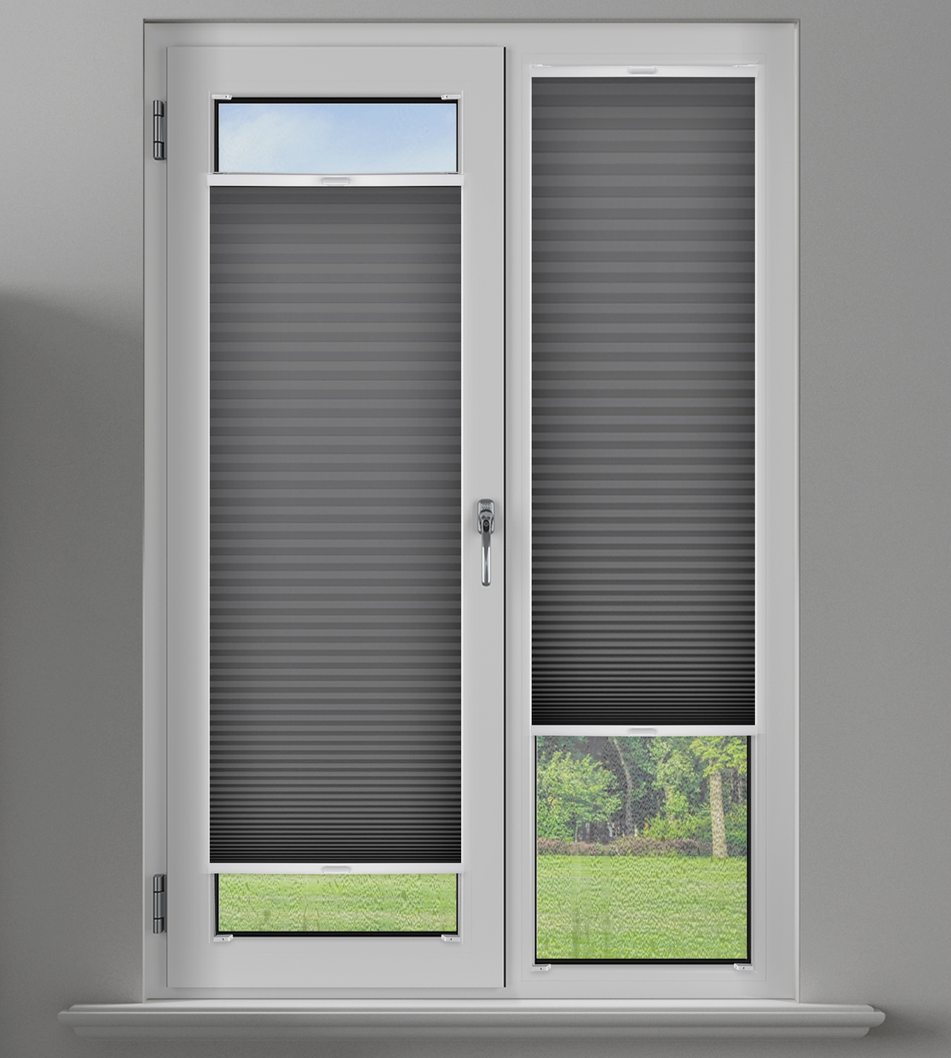 Pleated Perfectly Fitted Frameless Blind - Honeycomb Lexi Grey - Image 2