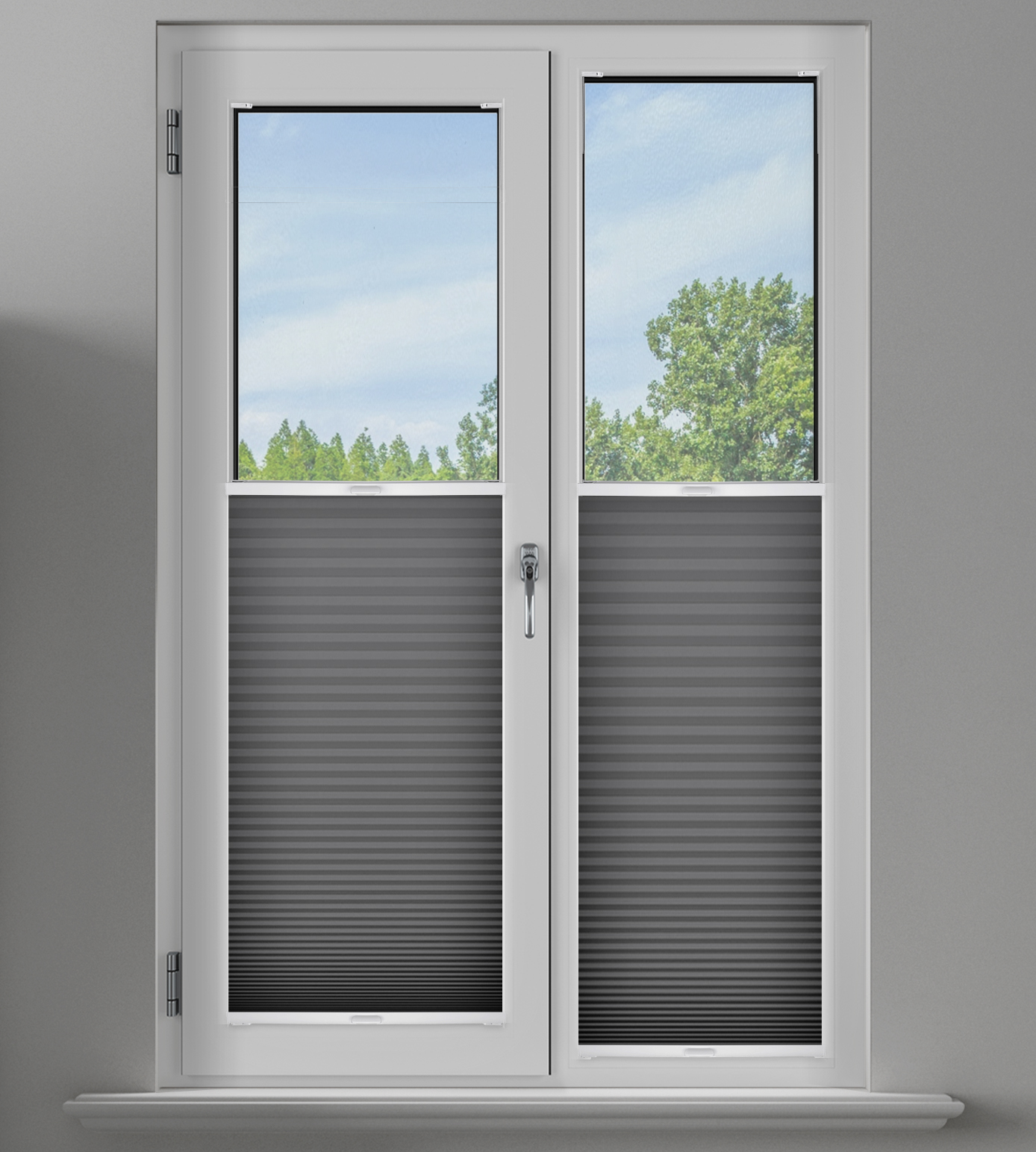 Pleated Perfectly Fitted Frameless Blind - Honeycomb Lexi Grey - Image 3
