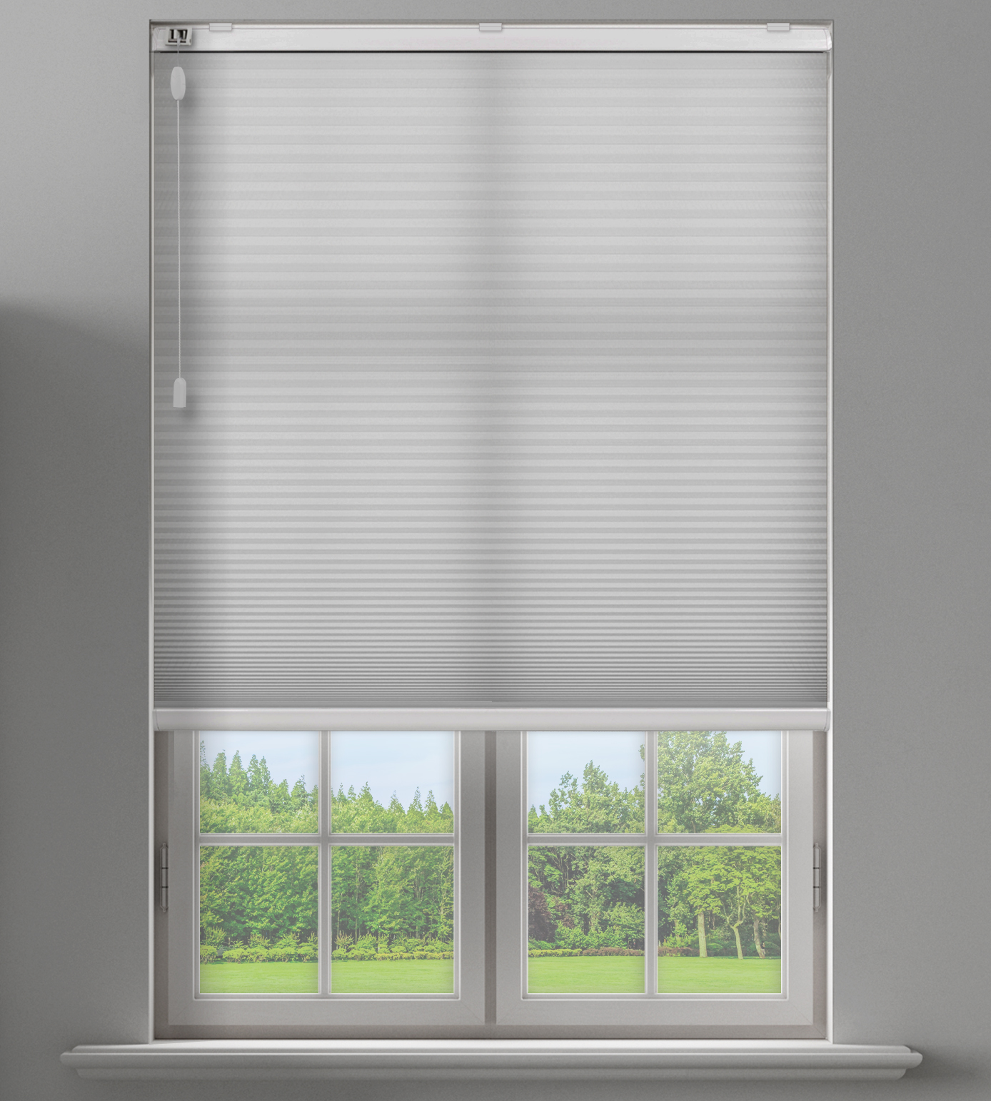 Pleated Free-Hanging Blind - Honeycomb Lexi White - Image 2