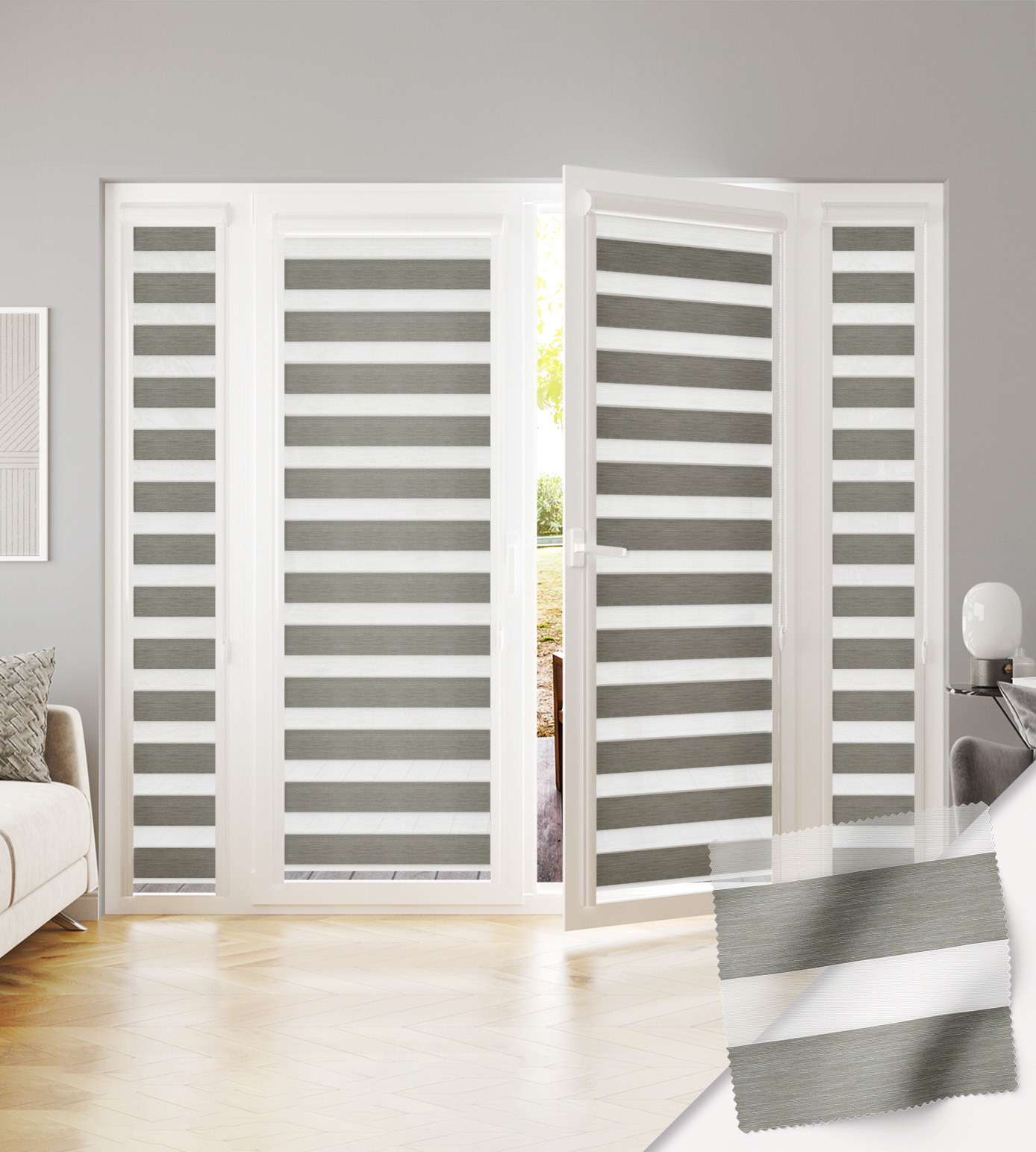 Perfectly Fitted Day & Night Blind - Marbella Beige Grey