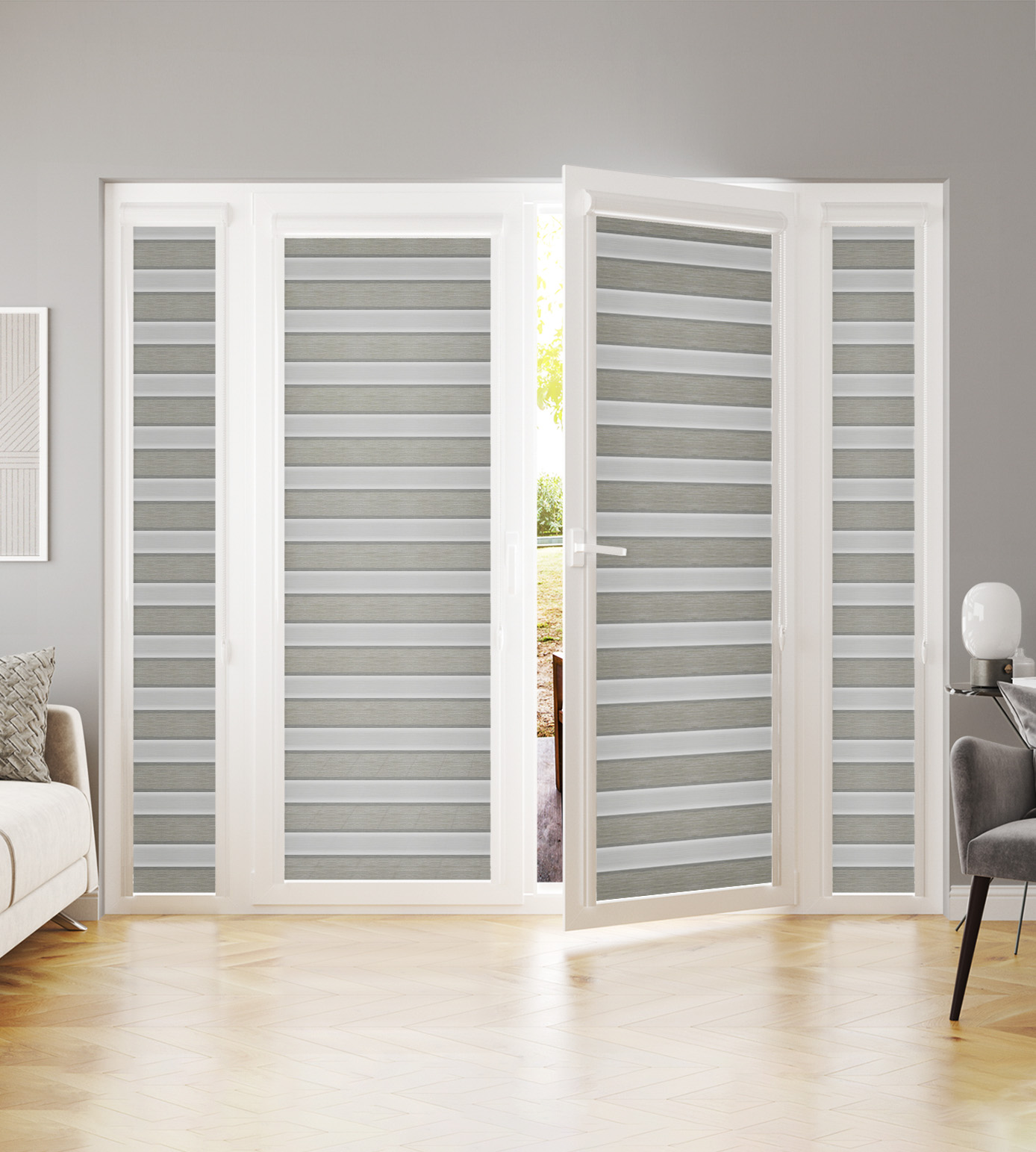 Perfectly Fitted Day & Night Blind - Marbella Beige Grey - Image 3