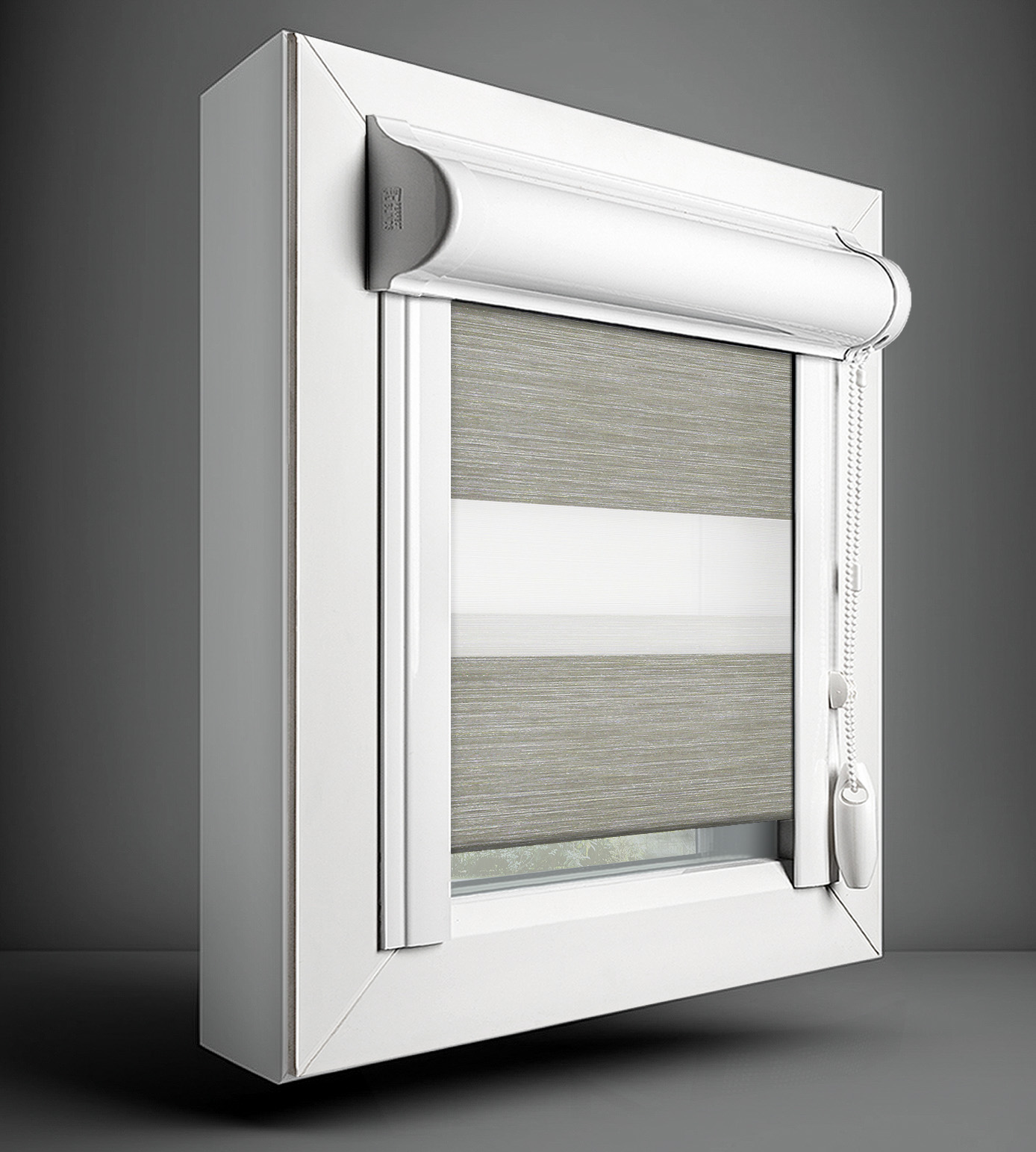 Perfectly Fitted Day & Night Blind - Marbella Beige Grey - Image 4