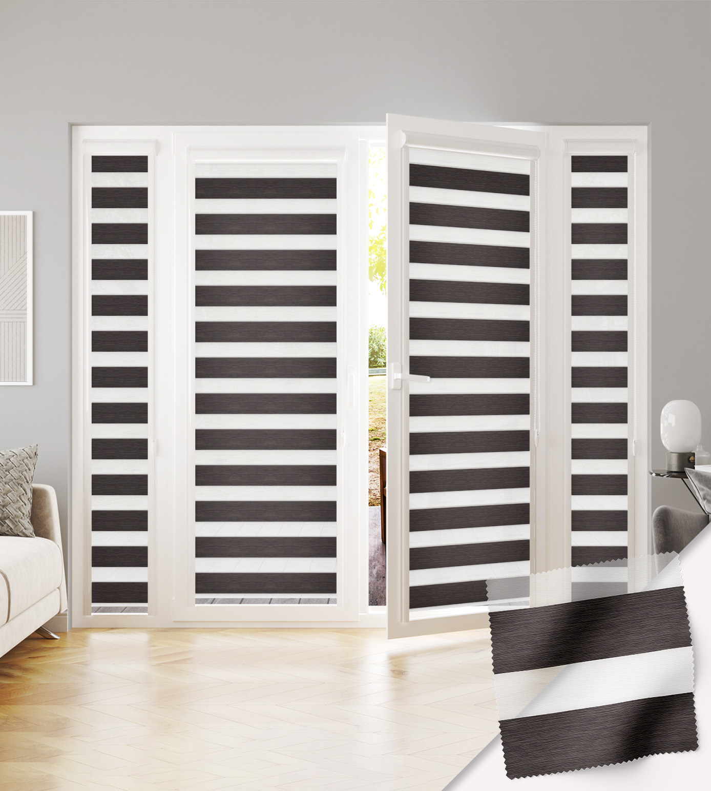 Perfectly Fitted Day & Night Blind - Zafira Brown