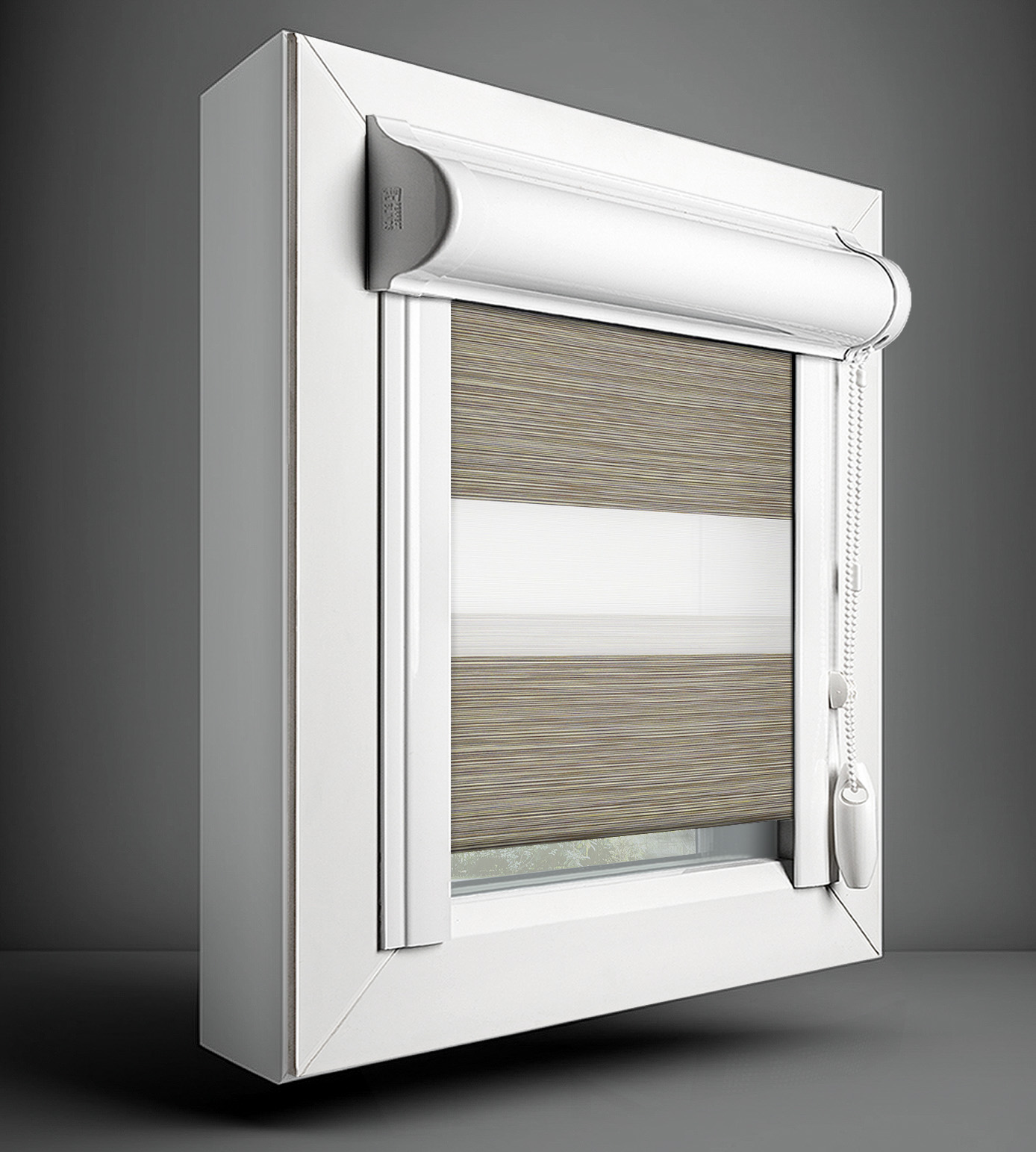 Perfectly Fitted Day & Night Blind - Zafira Dark Beige - Image 4