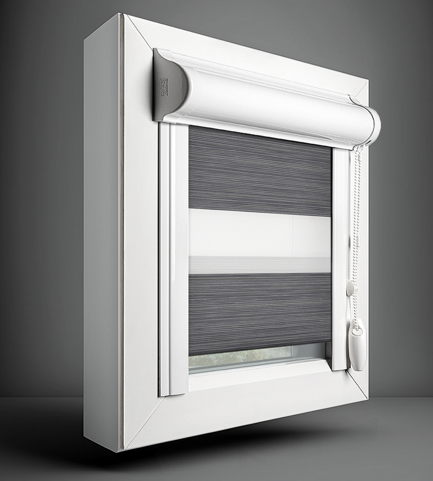 Perfectly Fitted Day & Night Blind - Zafira Pencil Grey - Image 4