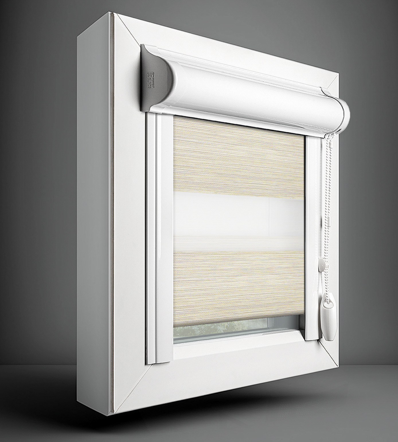Perfectly Fitted Day & Night Blind - Zafira Beige Grey - Image 4