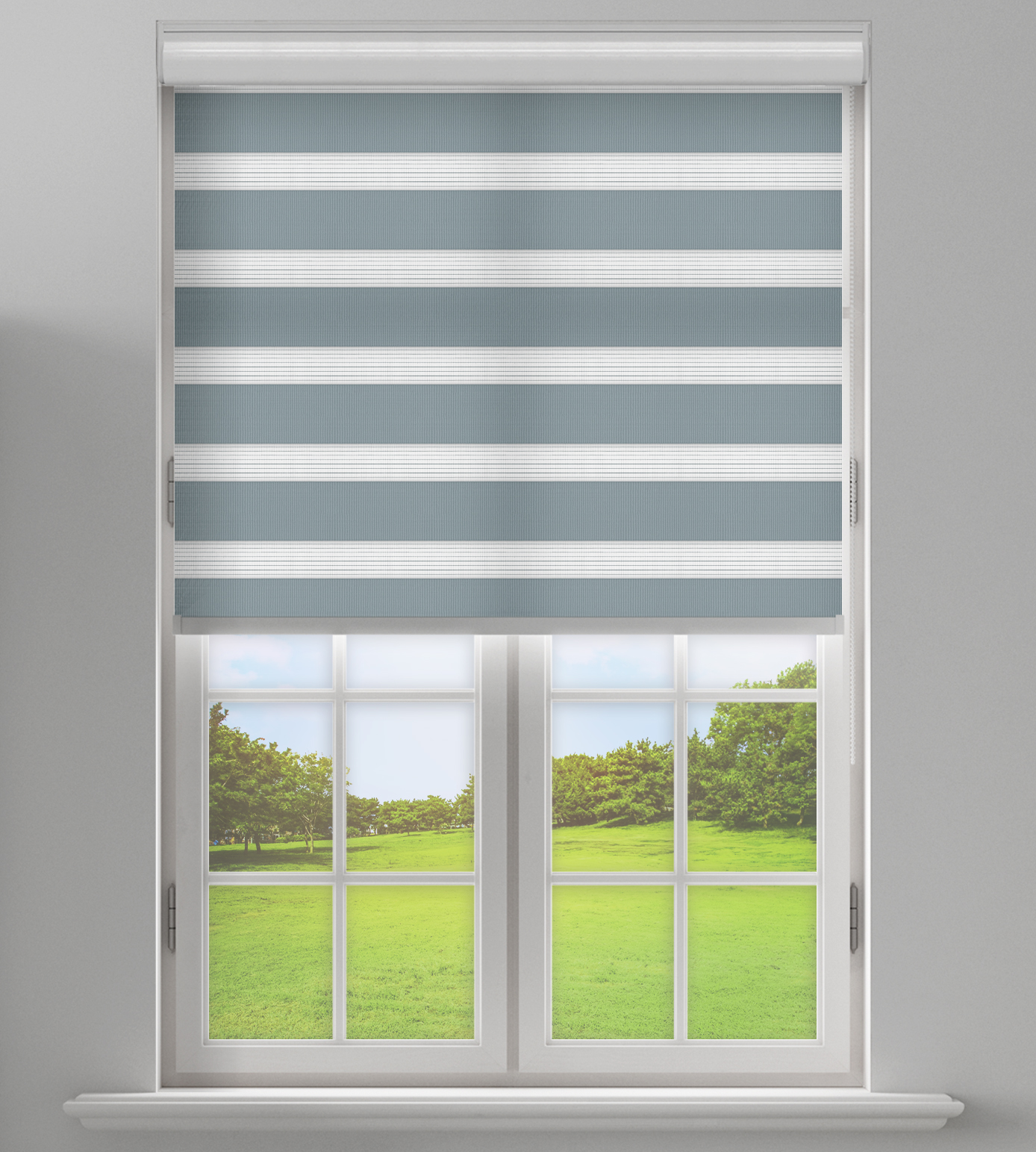 Day & Night Free-Hanging Blind - Seasons Citadel Light Green - Image 2