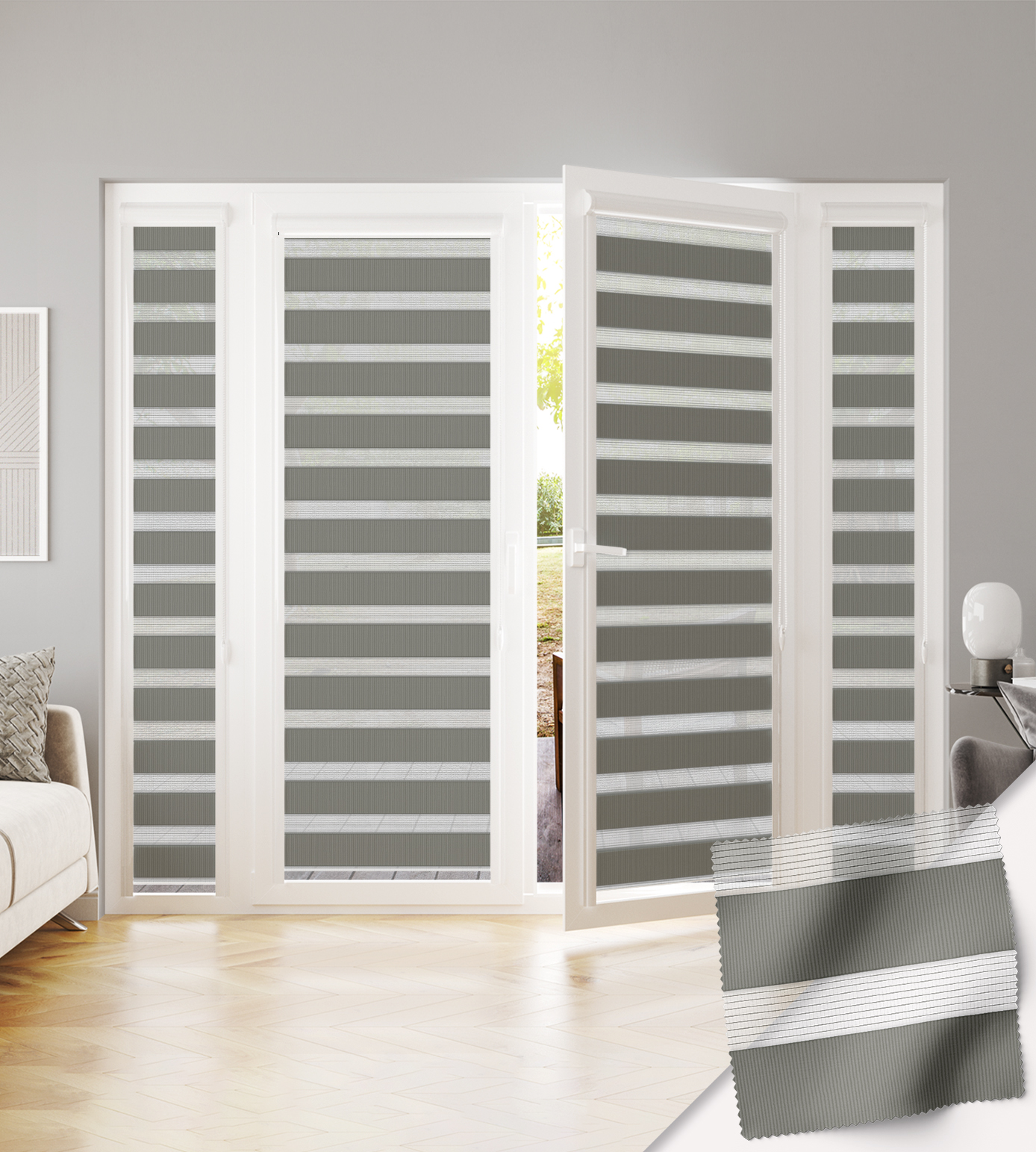 Perfectly Fitted Day & Night Blind - Seasons Stone Green Beige