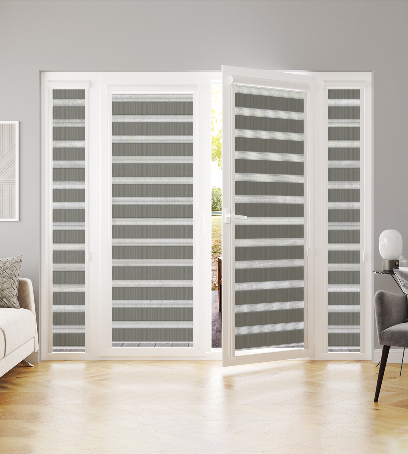 Perfectly Fitted Day & Night Blind - Seasons Stone Green Beige - Image 2