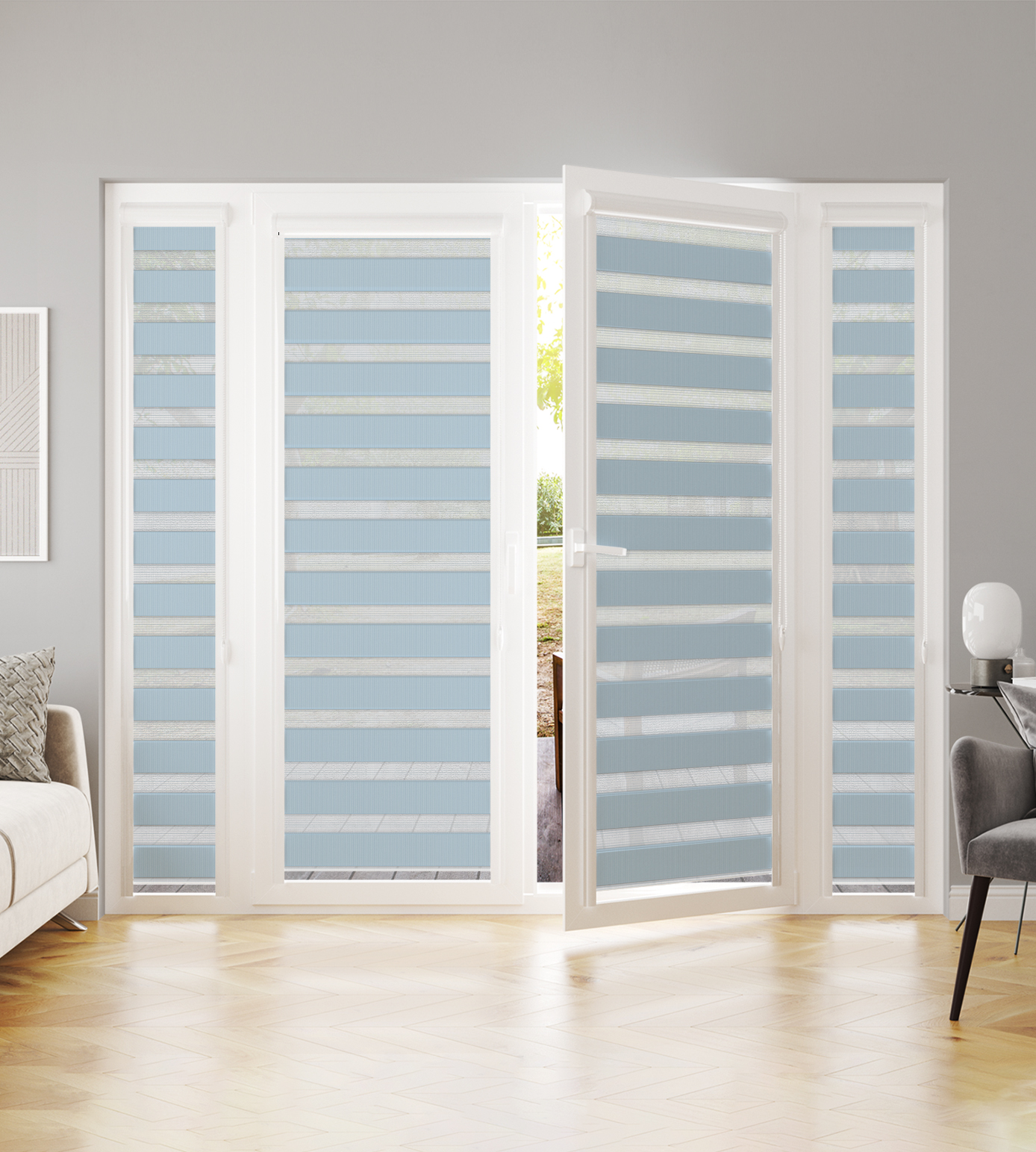 Perfectly Fitted Day & Night Blind - Seasons Ether Aqua Marine - Image 2