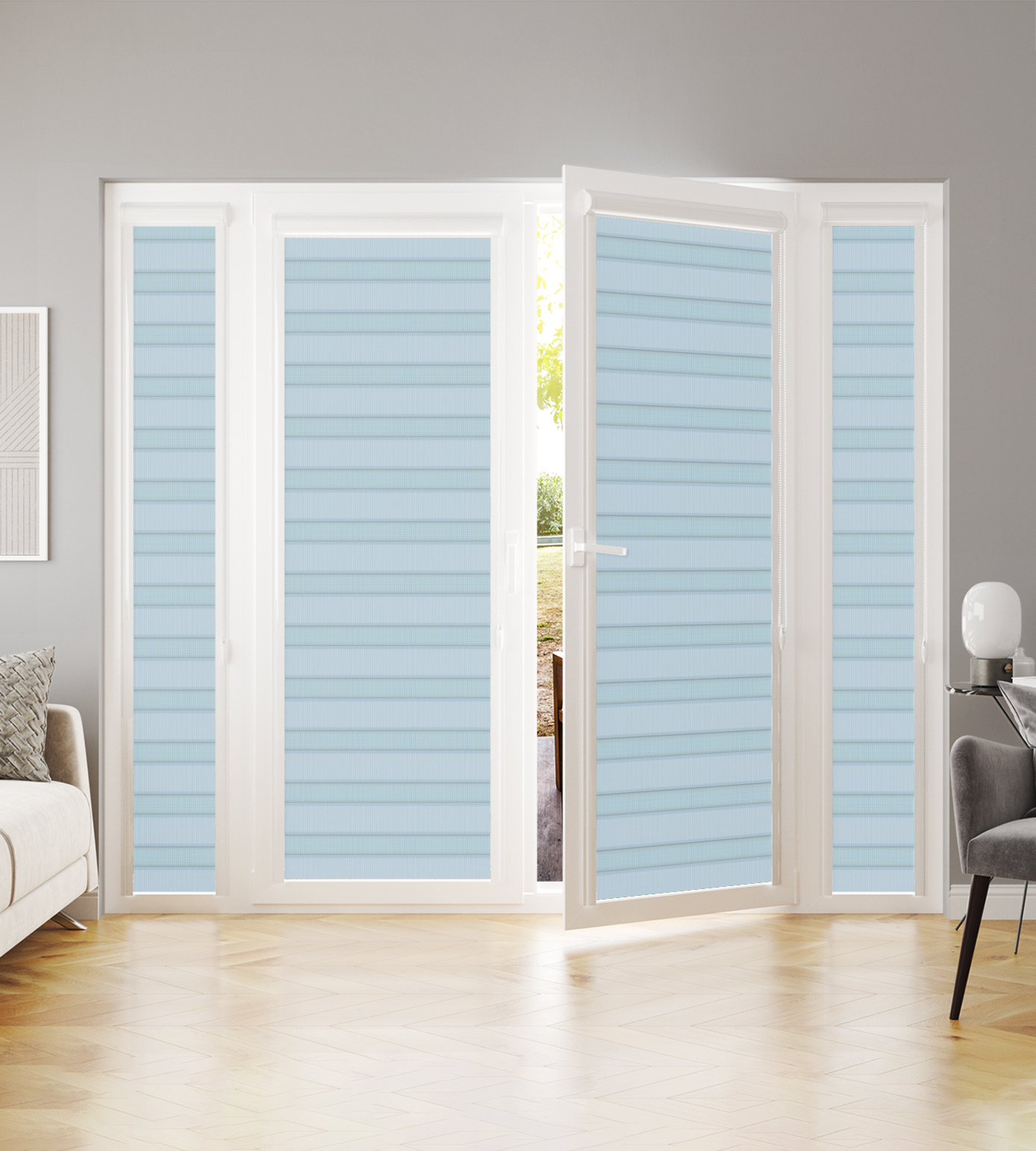 Perfectly Fitted Day & Night Blind - Seasons Ether Aqua Marine - Image 3