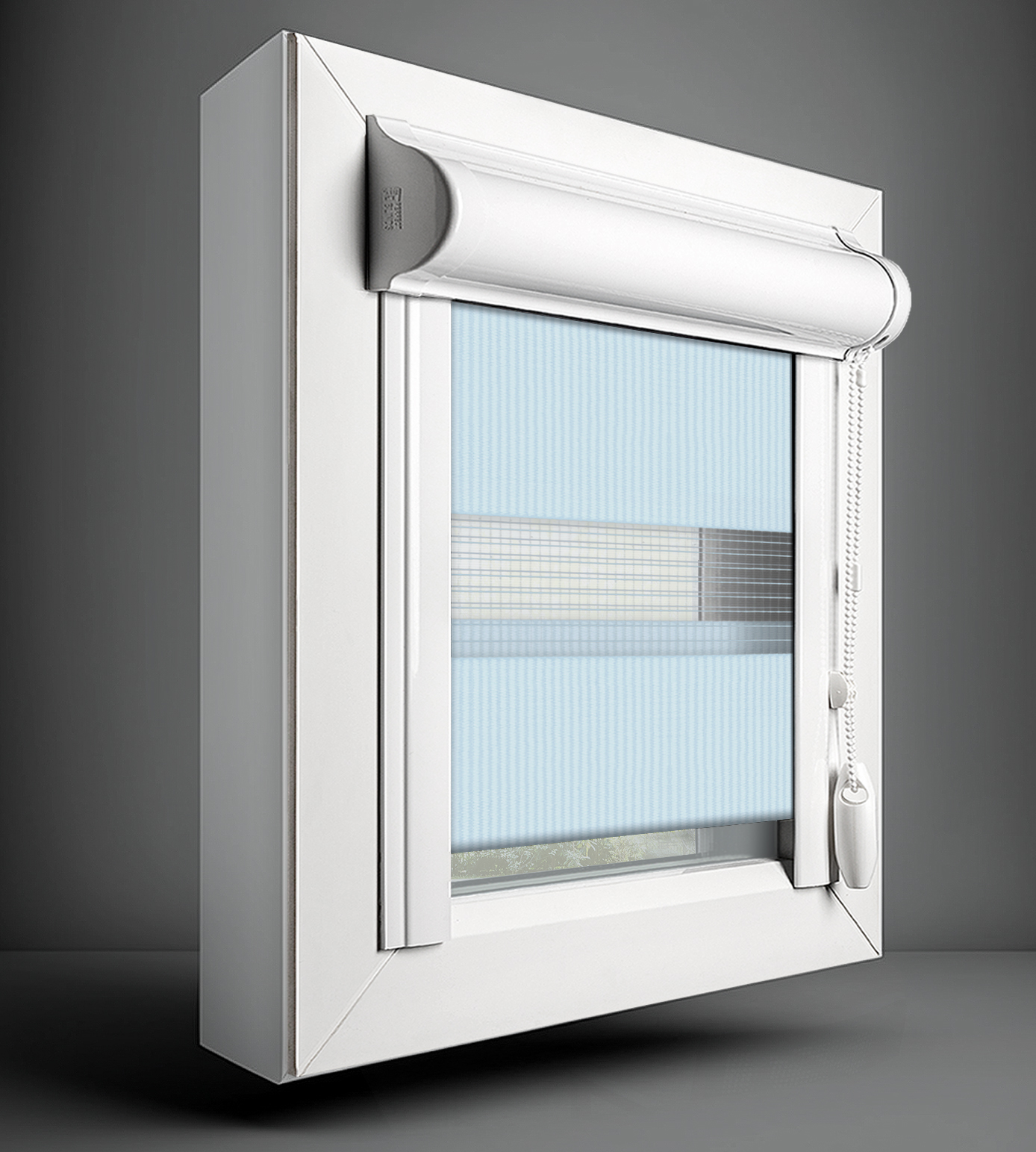 Perfectly Fitted Day & Night Blind - Seasons Ether Aqua Marine - Image 4