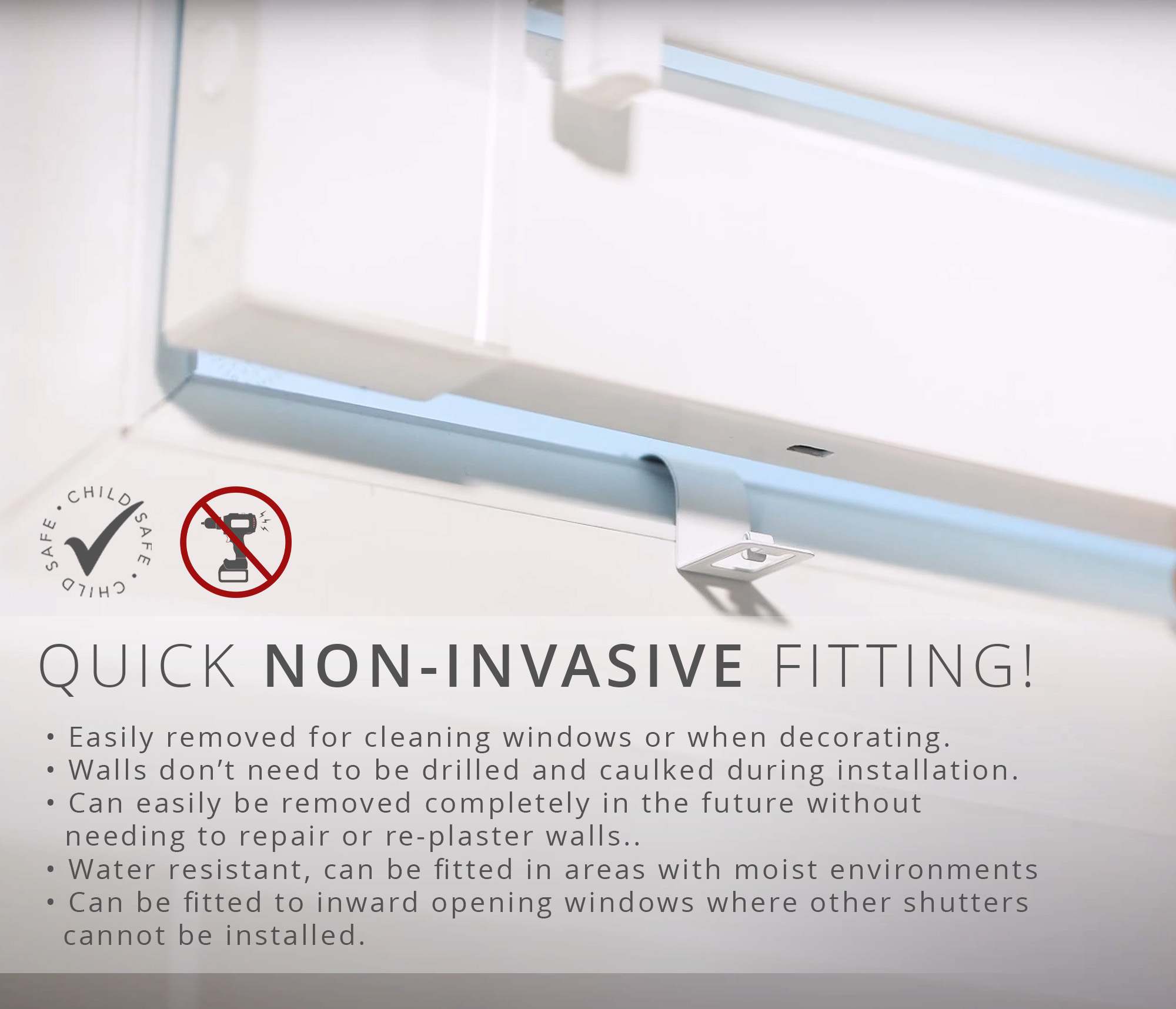 Louvolite Perfect Fit uPVC Shutters LITE - Cotton Natural White - Image 8