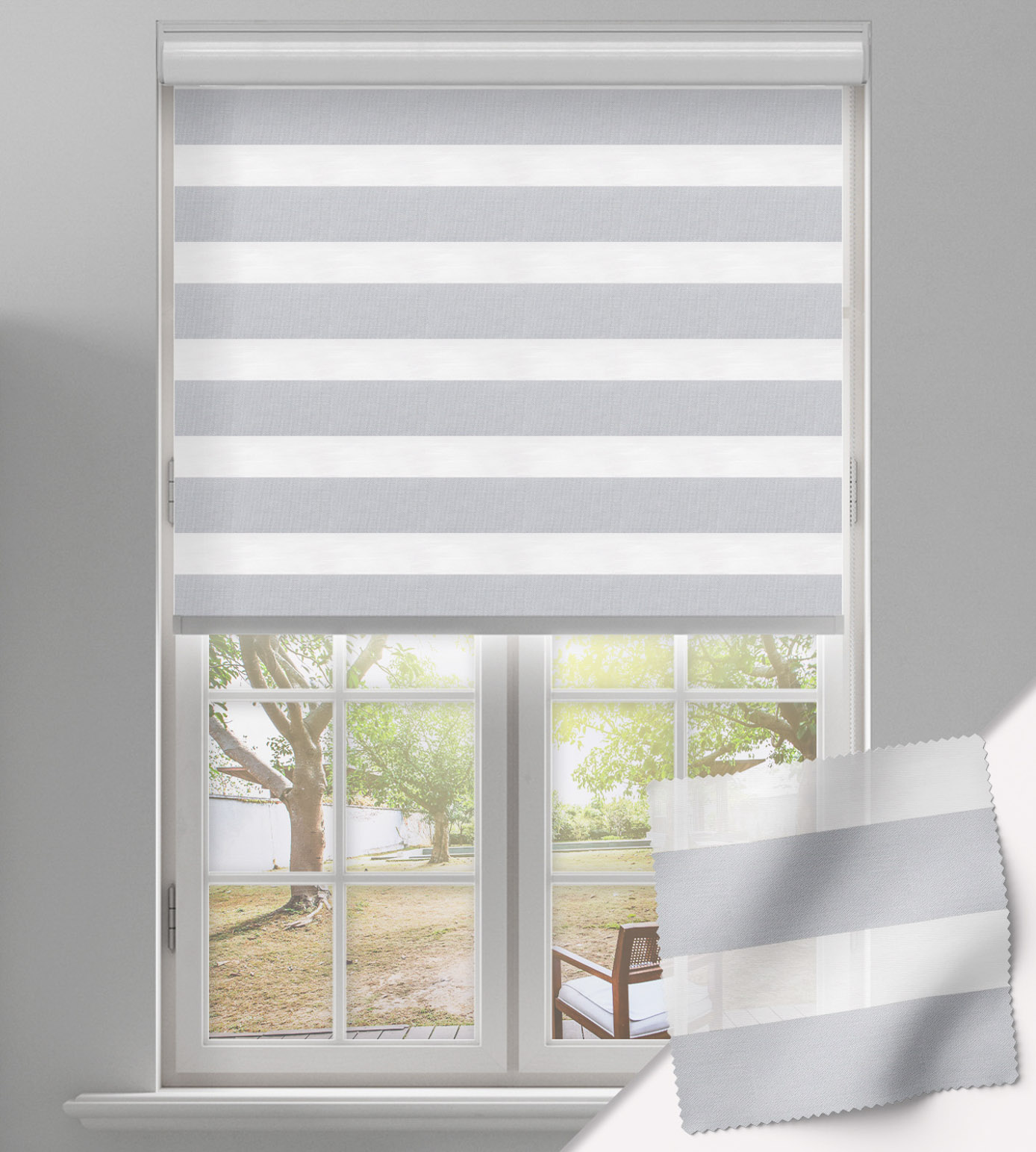 Day & Night Free-Hanging Blackout - Tango Silver White