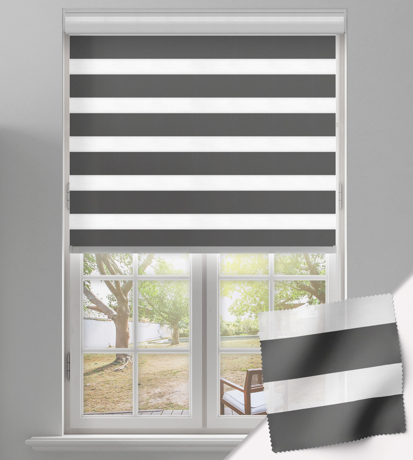 Day & Night Free-Hanging Blackout - Tango Charcoal Grey