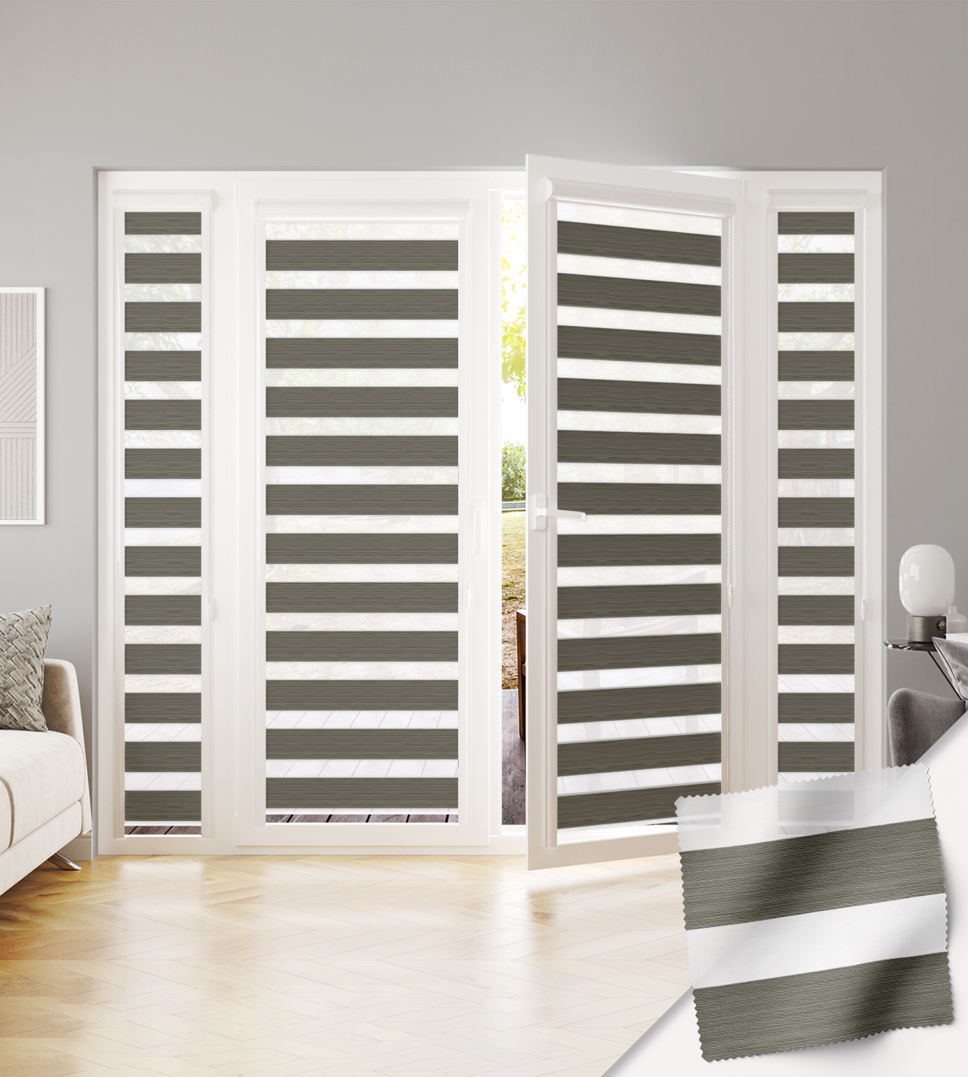 Perfectly Fitted Blackout/Dimout Day & Night Blind - Tango Slate
