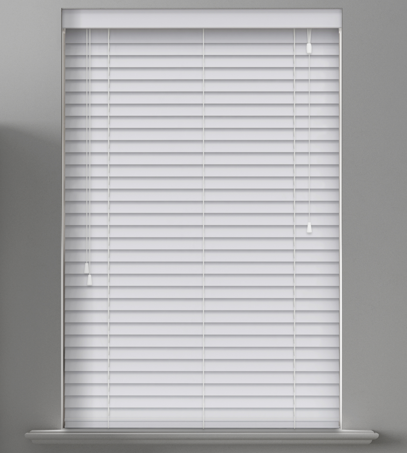 Faux Wood Venetian Blind 50mm True White - Image 2