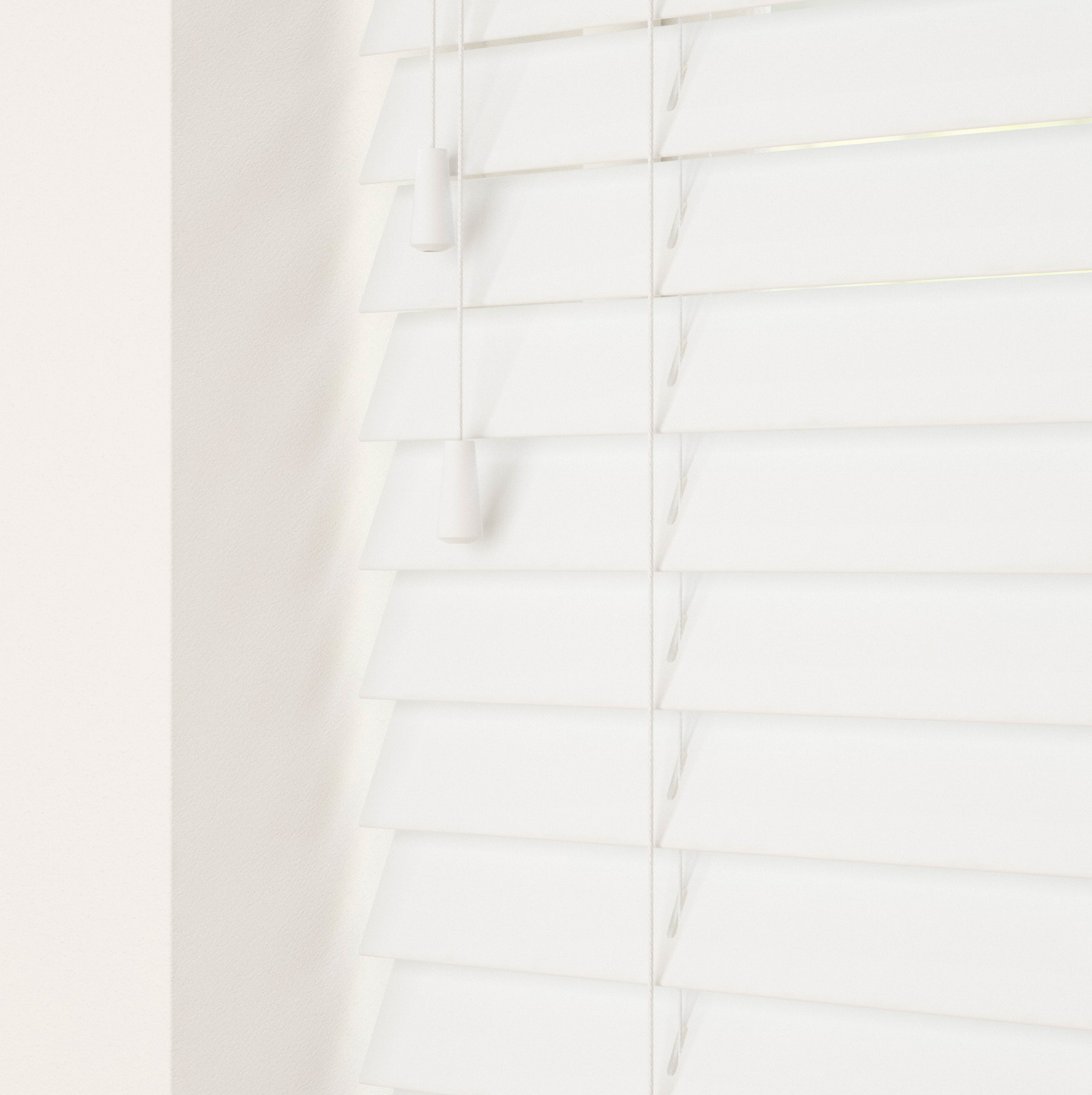 Faux Wood Venetian Blind 50mm True White - Image 3