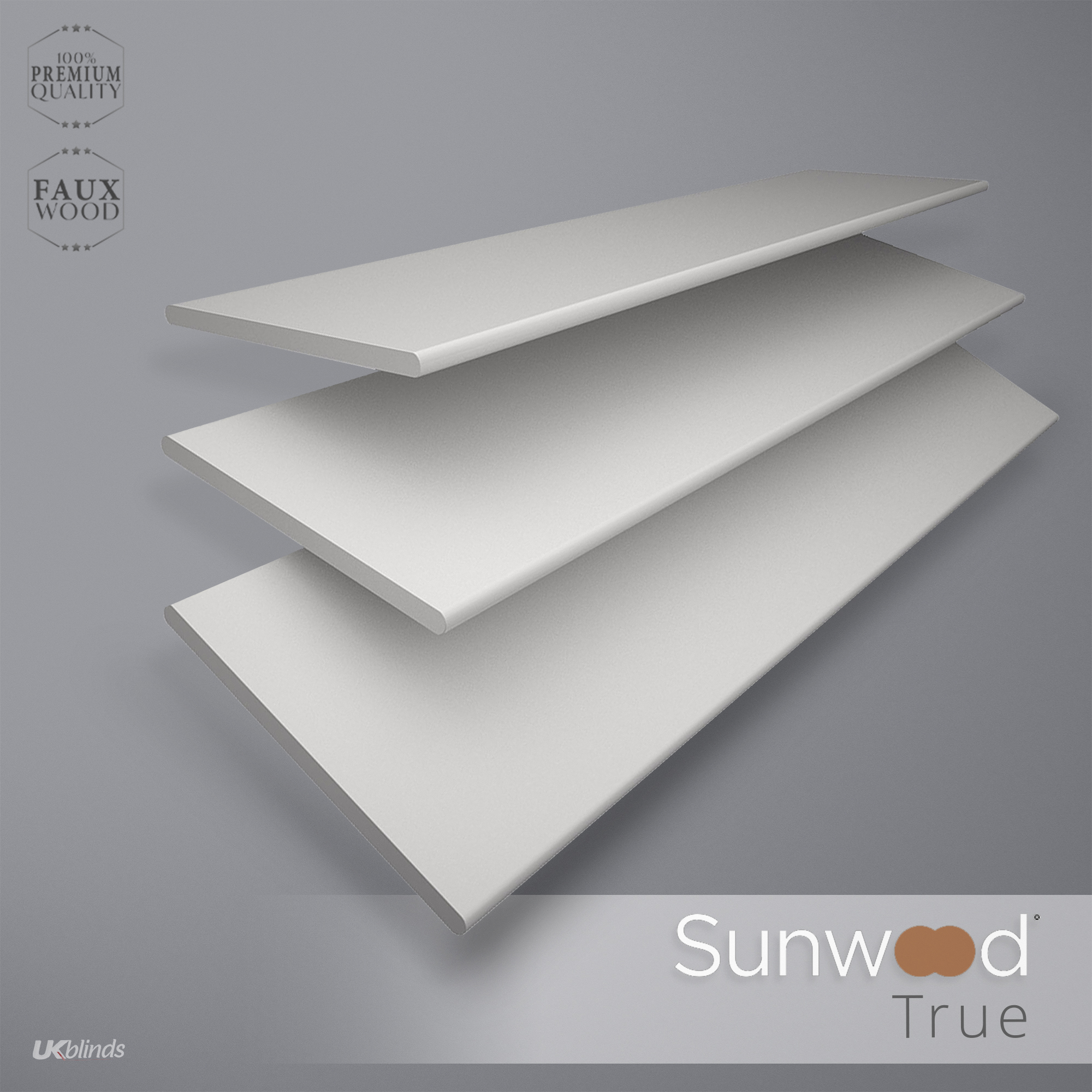 Faux Wood Venetian Blind 50mm True White - Image 4